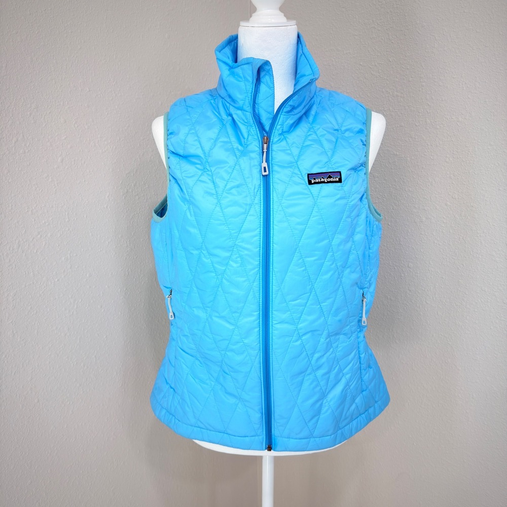 Patagonia Nano Puff Vest Medium Blue Quilted Primaloft Gorpcore Coastal Chic